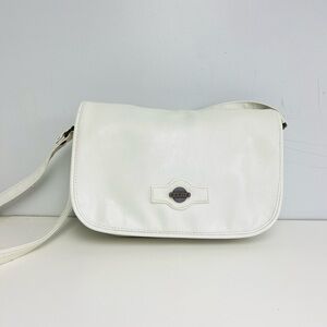 Vintage White Faux Leather Crossbody by SARNE